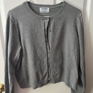 Old Navy Gray Cardigan Sweater Knit Minimalist Design